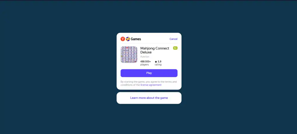 Mahjong Connect Yandex Game