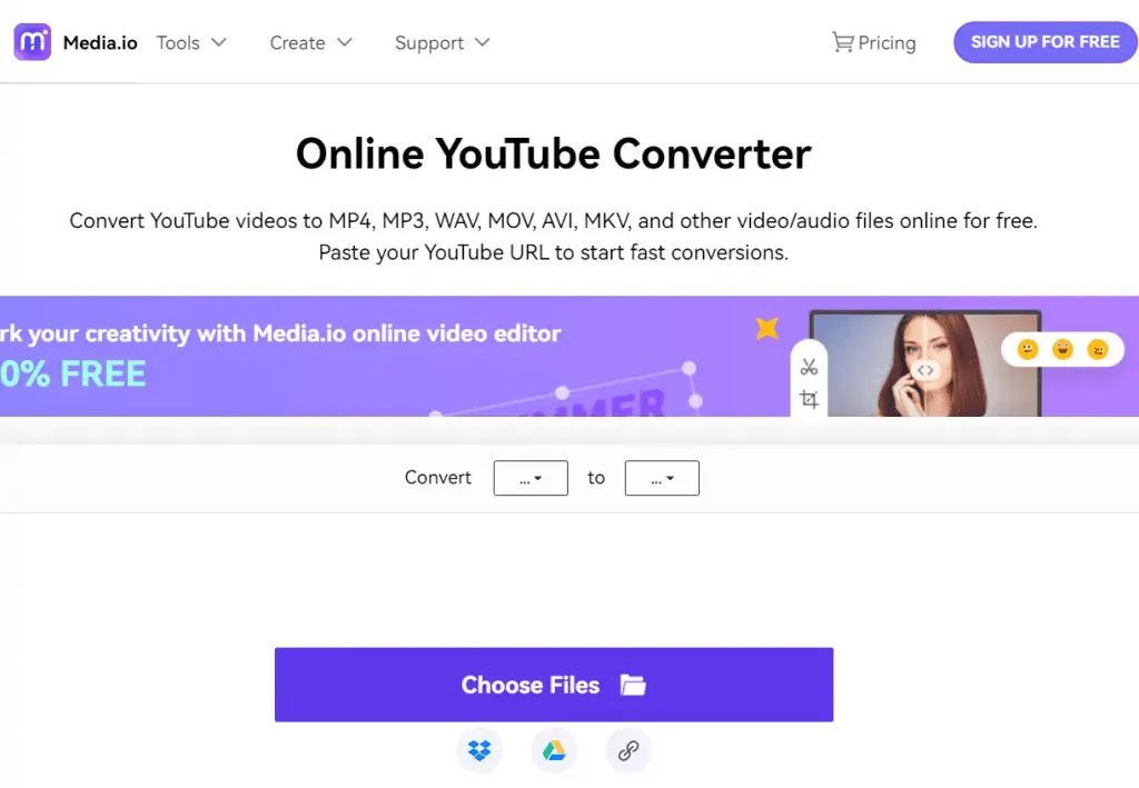 Media.io Youtube Video Converter