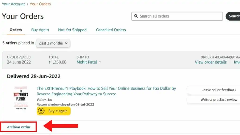 Amazon.com Archive Order