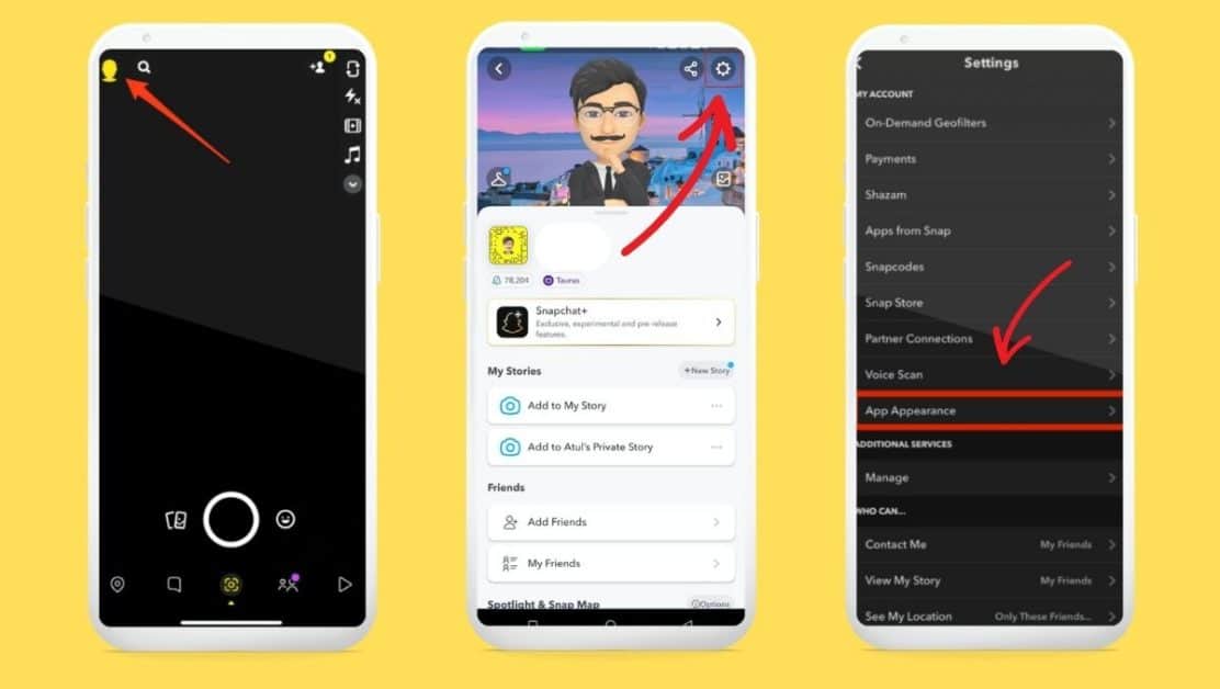 napchat Dark Mode Feature on iOS