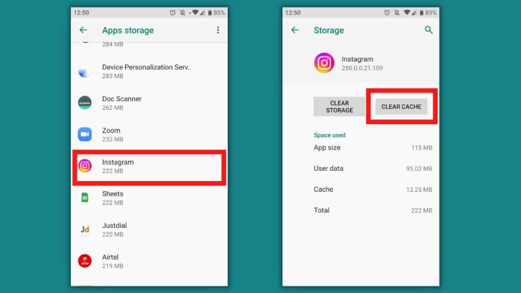 How to clear Instagram cache on Android -2
