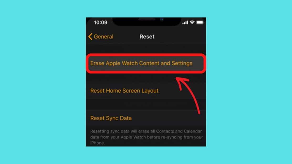 factory reset an apple watch