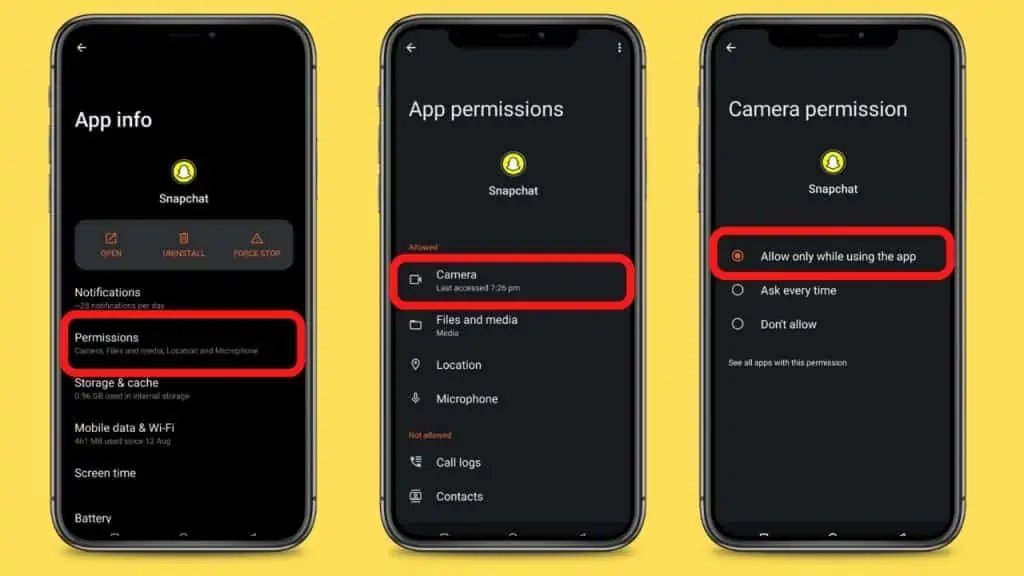 How To Allow Camera Access On Snapchat In Android Phone