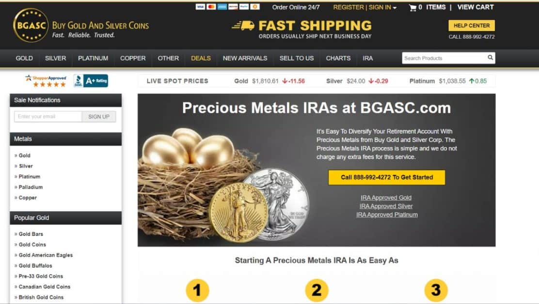 Buy Gold and Silver Coins IRA