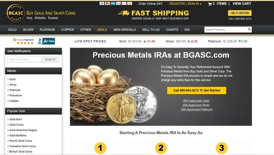 Buy Gold And Silver Coins Ira